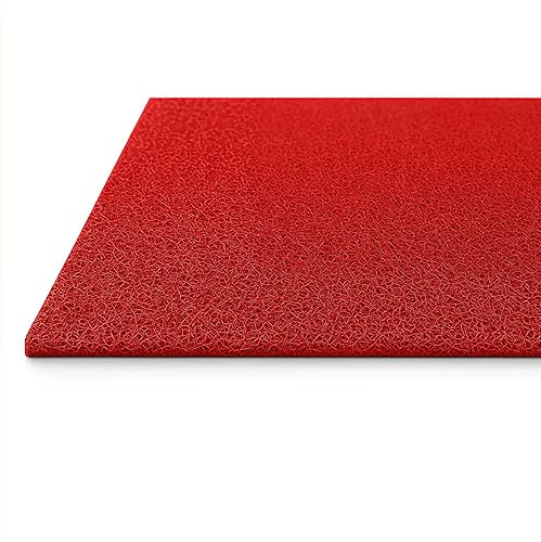 Vinyl Mesh Entry Mat 3’3” x 3’3” - Red, 1/2"