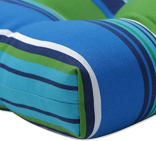 Miniatura 4 de Pillow Perfect Cojín de asiento para silla de interiorexterior, acolchonado, resistente a la intemperie y a la decoloración, 19 x 19 pulgadas, isla