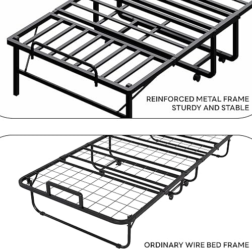 Miniatura 6 de LIKIMIO LKIMIO - Cama plegable portátil de 75 x 38 pulgadas, camas plegables enrollables con colchones para adultos, marco de metal resistente,