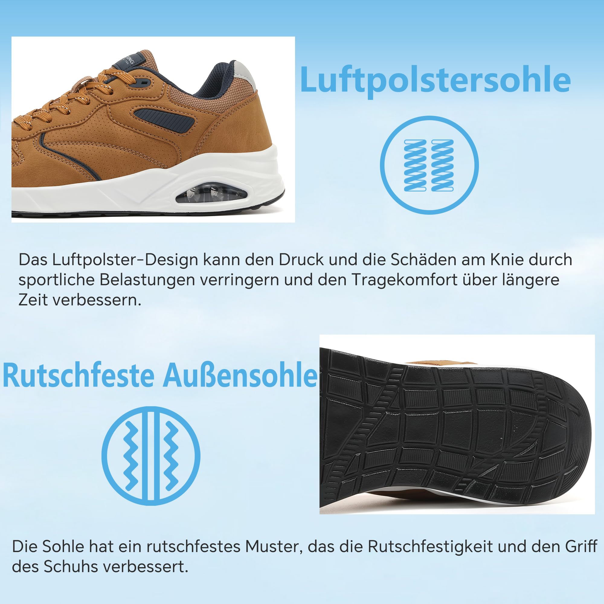 AX BOXING Zapatillas Hombre Casual Sneaker Ligera Zapatos Deportivos Transpirable Trainers Tamaño 41-46 EU