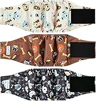 Vista 22 de Paw Legend Pañales lavables para perros machos, pañales reutilizables para cachorros y perros machos (paquete de 3, M)