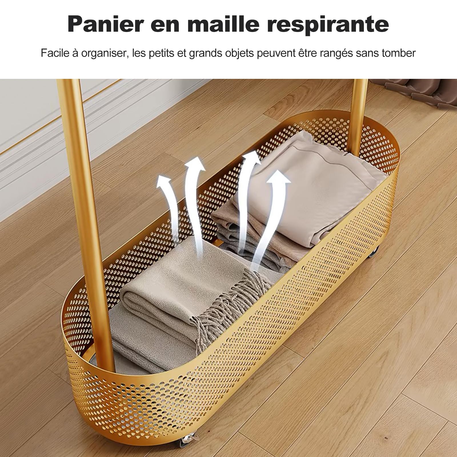 Ergocar Portemanteau, Un Porte-Chapeau Pour Veste Avec Panier, Design Multifonctionnel. Il Peut Se Déplacer De Manière Stable à 360 °, Adapté Pour Être Placé Dans Le Lit, Le Salon Et Le Porche