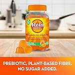 Metamucil Fibre Gummies, No Sugar Added, Daily Supplement, Prebiotic Plant-Based Fibre Blend, Orange Flavour, 72 Gummies