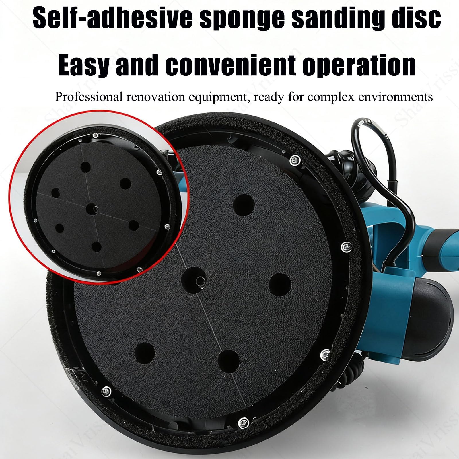 1800w Levigatrice Professionale Cartongesso,Levigatrice per Muro,Aspirazione Automatica Polvere,Luci a LED,Asta Telescopica Regolabile,per Muri, Soffitti E Cartongesso A