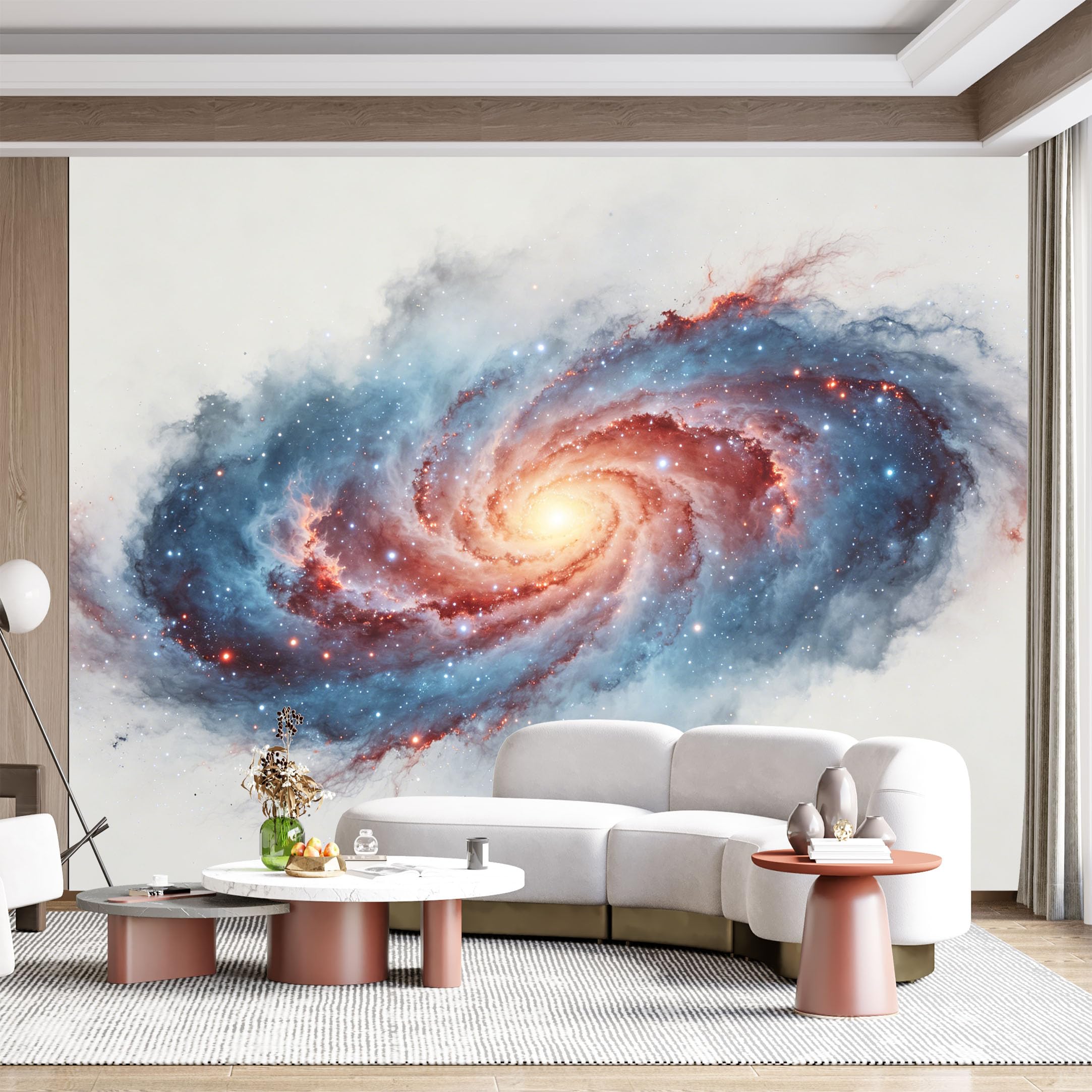 Custom Size Wall Mural Cosmic Nebula Galaxy Spiral Space Watercolor Swirl SelfAdhesive Wall Fabric Removable for Home Office Decor