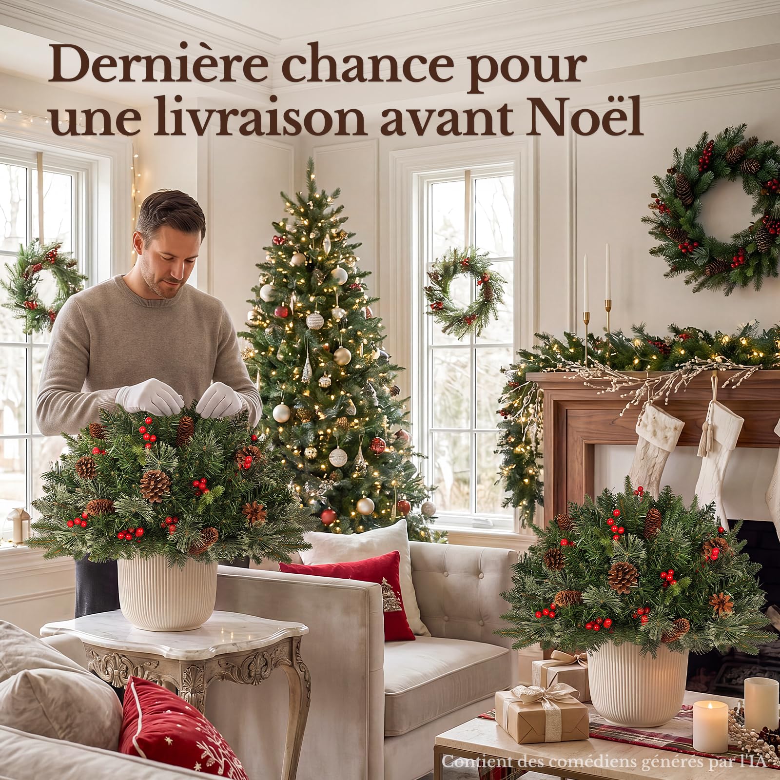 Hokeeper Sapin de Noël de 45 cm avec éclairage LED