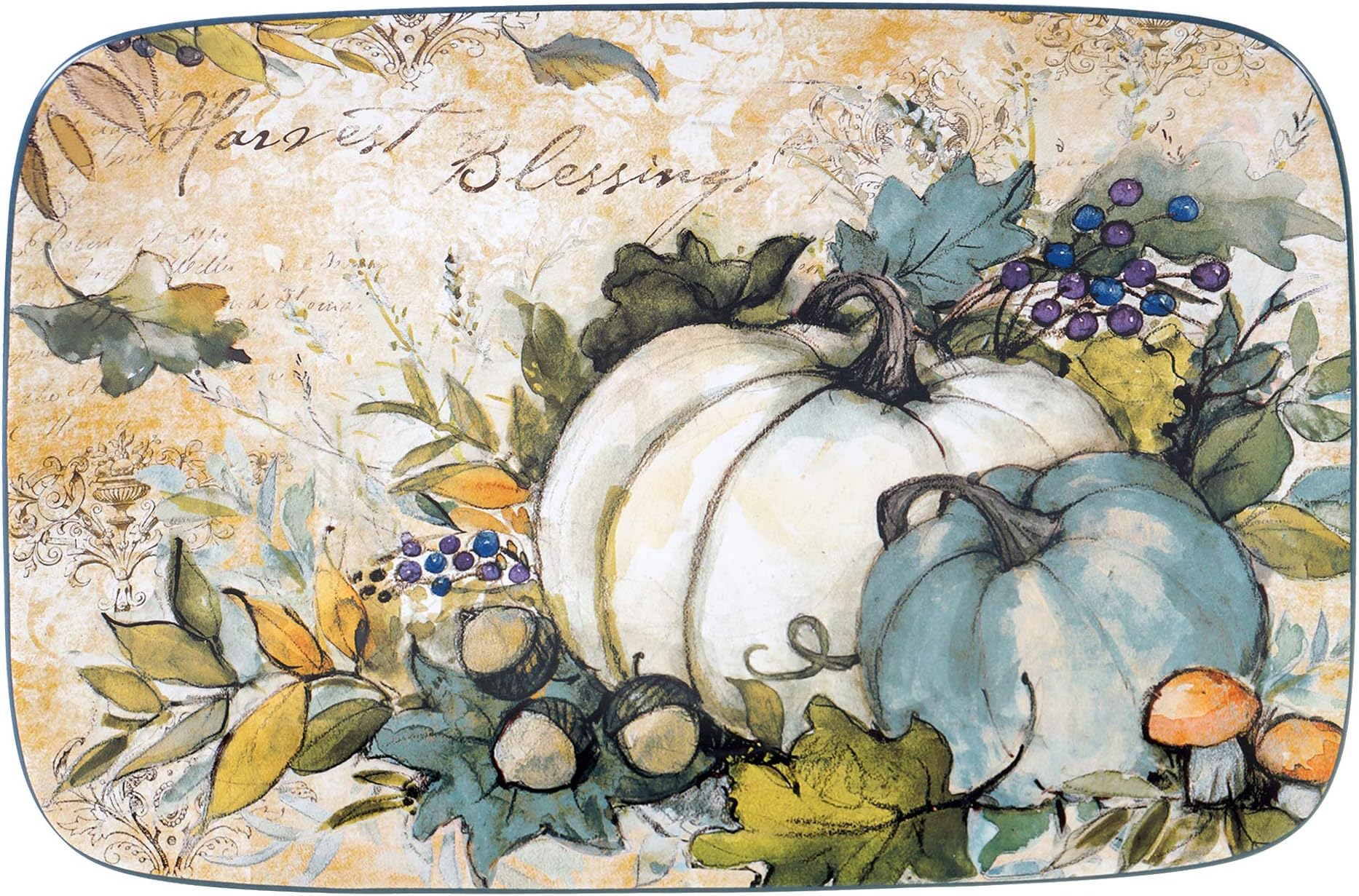 Harvest Gatherings Rectangular Platter, 14"X 10", Multicolor, Large
