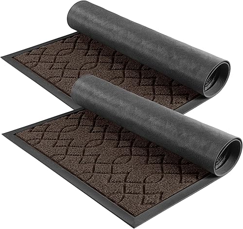 Miniatura 1 de Yimobra Tapetes duraderos para puerta delantera, resistentes, absorbentes de agua, resistentes al barro, fáciles de limpiar, para interiores y