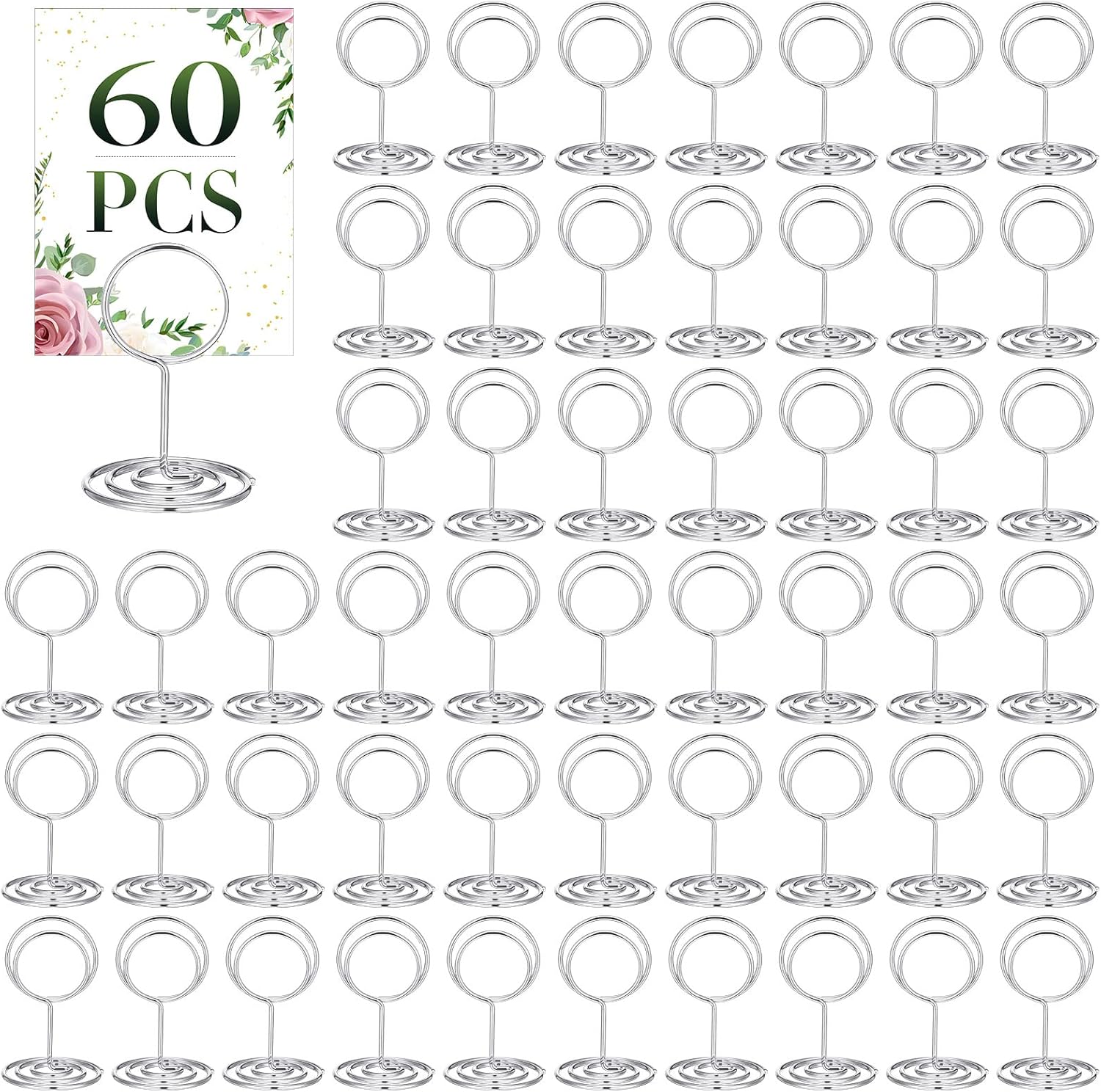 60 Pcs Table Number Holder Mini Place Card Holder 2 Inch Table Number
