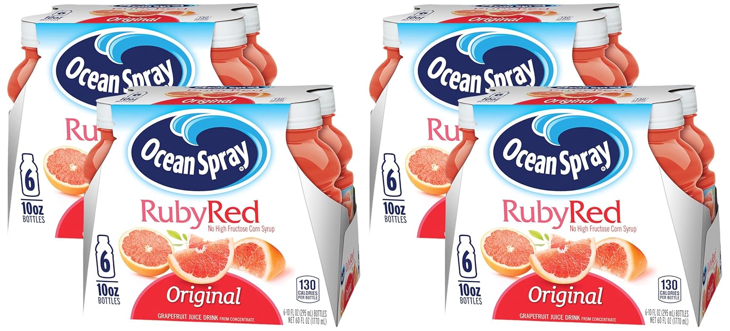 Ocean Spray Ruby Red Grapefruit Juice, Foodservice, 60oz Bottles (Pack of 8)