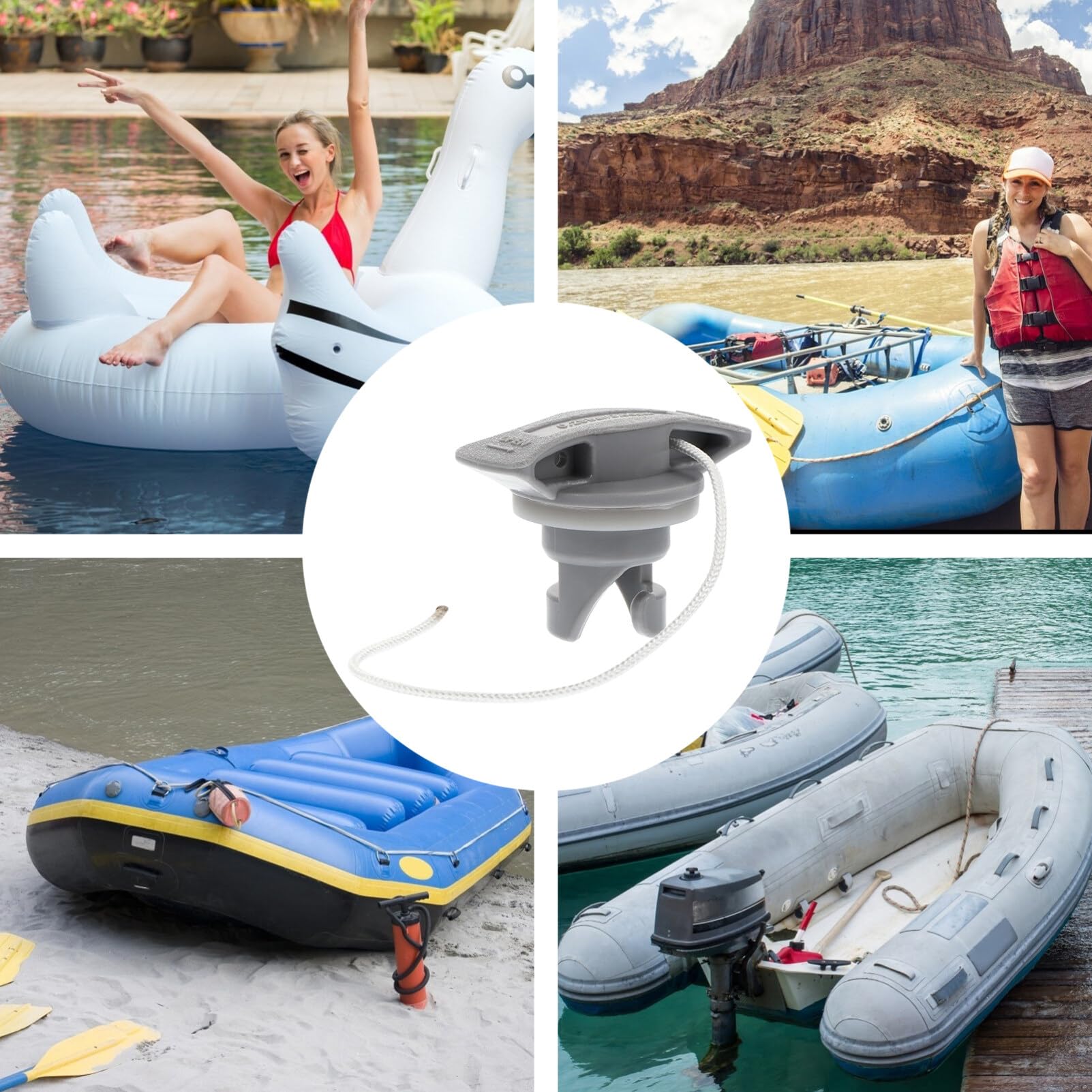 Toddmomy De Valve D'air Pour Kayak À 8 Trous Pièces De Bateau Gonflable Installation Facile Pour Kayak Canoë Piscine