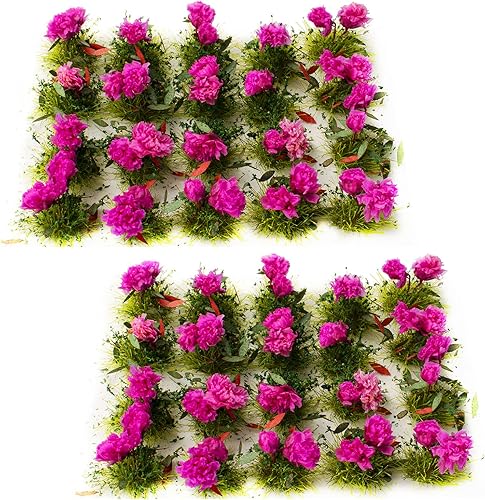 Miniatura 7 de 40 unidades de grupos de vegetación de flores en racimo de flores, modelo de paisaje estático en miniatura para bricolaje de arquitectura, modelo de