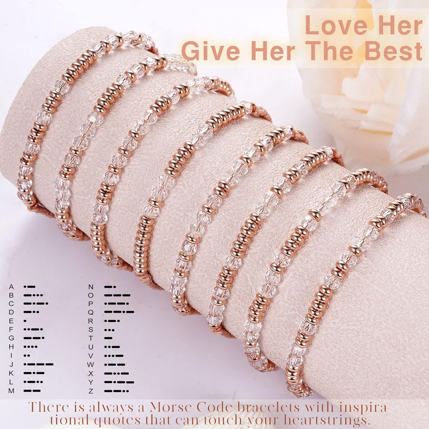 Btysun Memorial Gifts for Loss of Mother Morse Code Bracelets for Women Bereavement Gift Sympathy Handmade Braided Adjustable Bracelet Pink Birthday Christmas Jewelry - Image 4