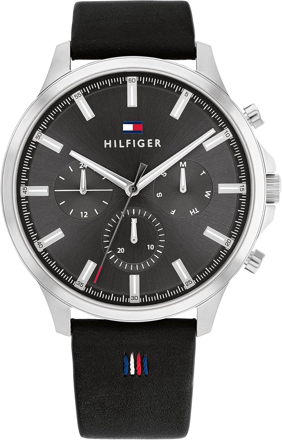 Tommy Hilfiger Reloj Analógico de Cuarzo multifunción para hombre con Correa en piel Negro - 1710495