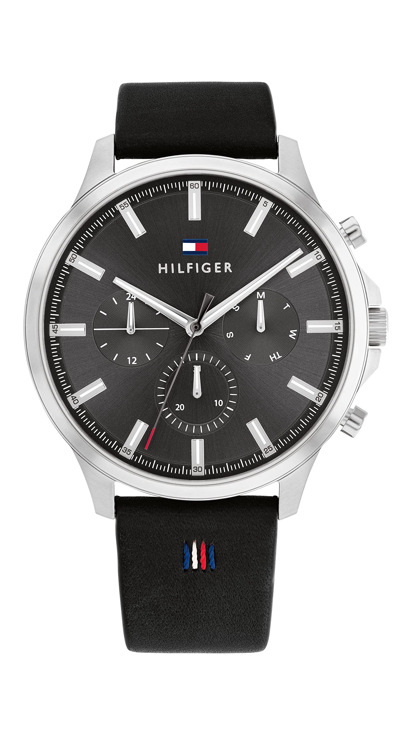 Tommy Hilfiger Analogue Multifunction Quartz Watch for Men with Black Leather Strap - 1710495