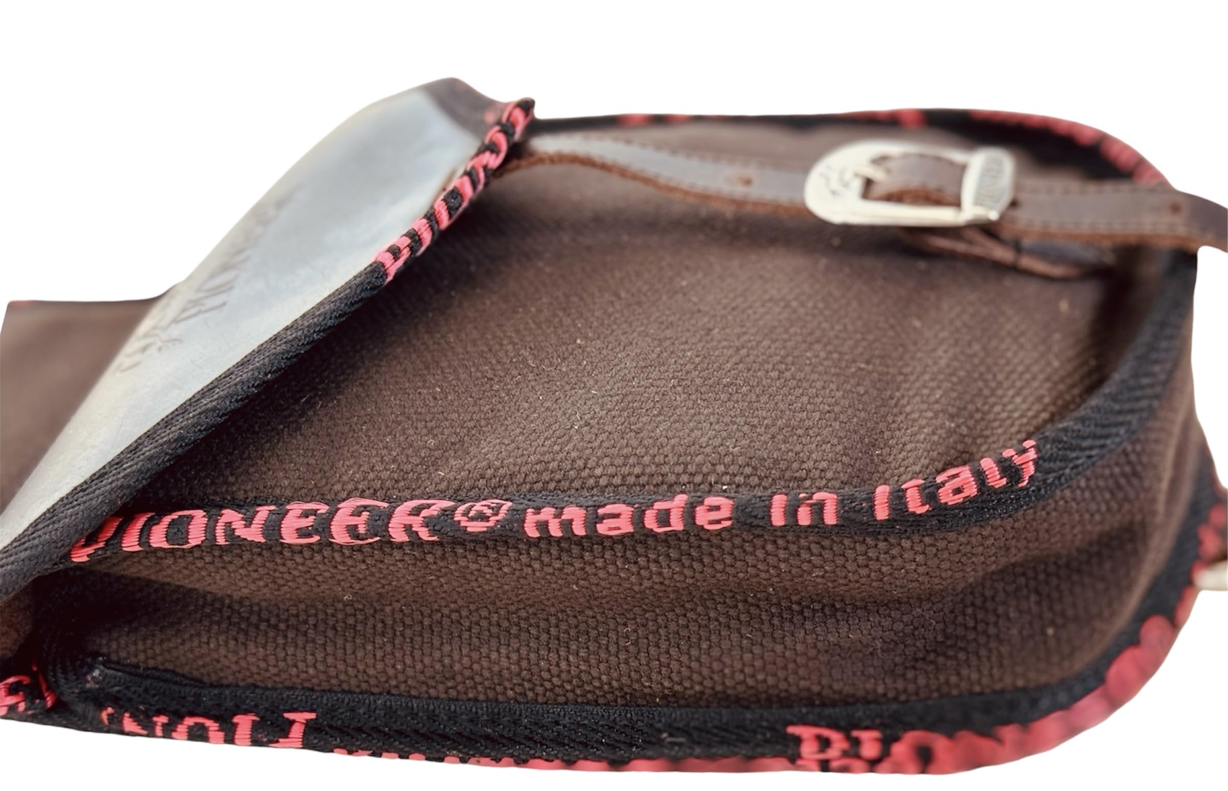PIONEER Bisacce Cavallo - Borsa da Sella in Cuoio e Tessuto per Equitazione - Ideali per Trekking e Gite a Cavallo - Design Anteriore - Resistente e Confortevole