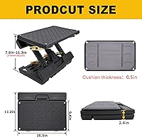 Vista 3 de Reposapiés ajustable debajo del escritorio, taburete ergonómico para uso en oficina con masaje (PB-Gris)