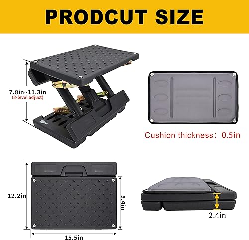 Miniatura 3 de Reposapiés ajustable debajo del escritorio, taburete ergonómico para uso en oficina con masaje (PB-Gris)