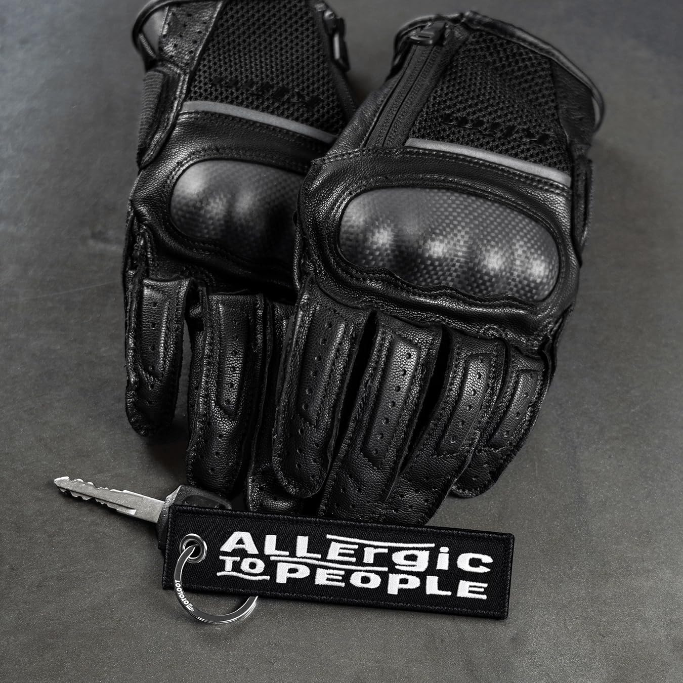 MotoLoot Keychain for Motorcycles, Scooters, Cars and Gifts (Allergic To People) image 5