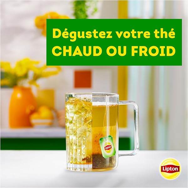 Lipton, Thé Vert, Thé Vert Origine Asie, Infusion à Froid ou Chaud, Goût Citron, Bien Etre, Ingrédients d'Origine 100% Naturelle, 30 sachets - 5
