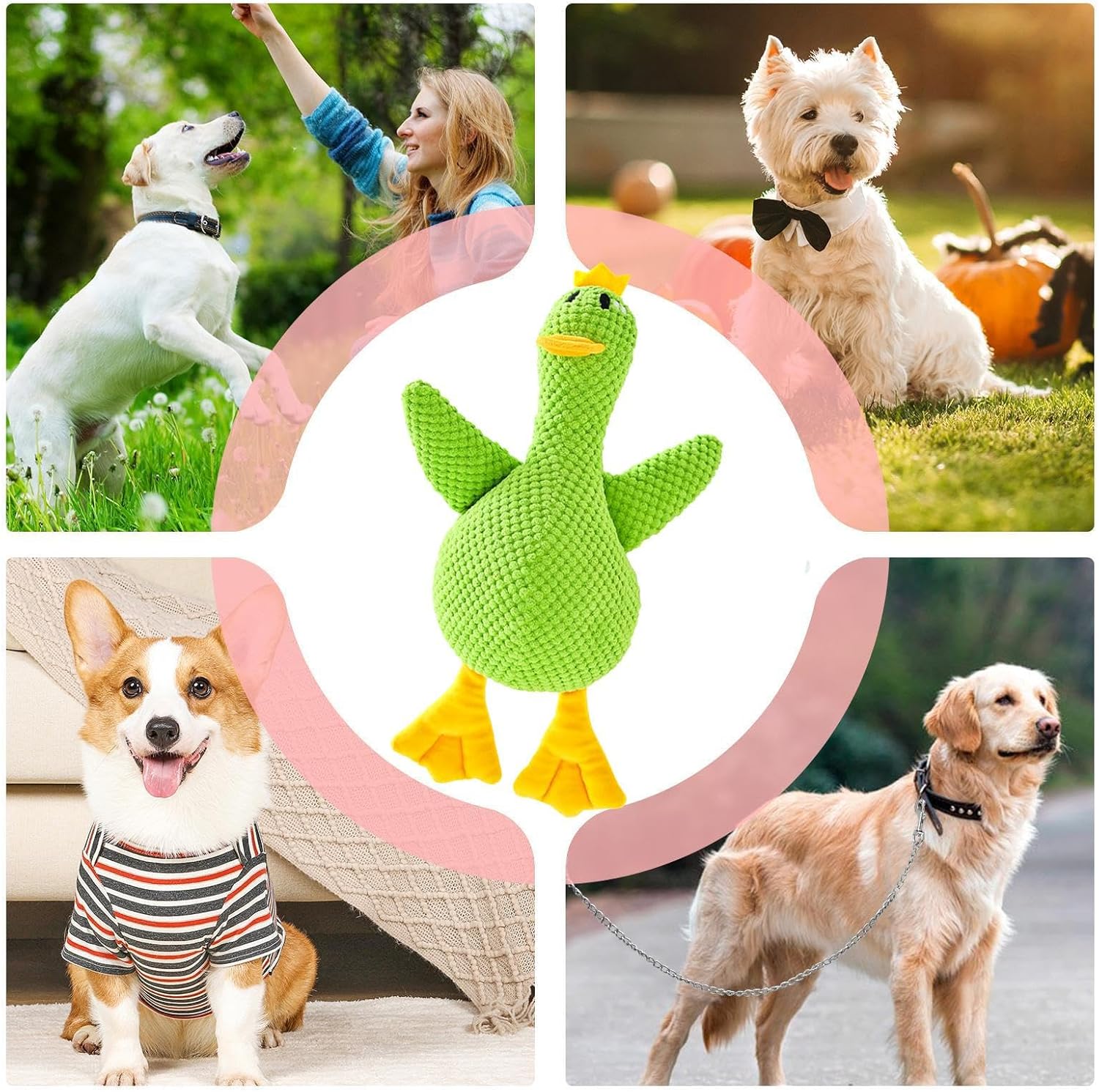 Calming Duck Toy,Stuffed Duck Dog Chew Toys - Squeaky Interactive Game Pillow for Indoor Play Travel Puppy Teething Crate Time Separation Stress Quiet Time Sleep Aid 5 81eHCRknQEL. AC SL1500