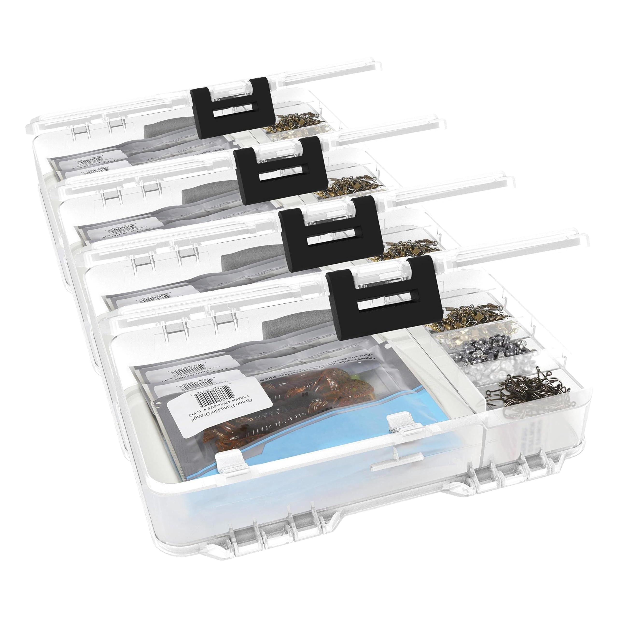 googan bait tackle box Squad 3700 Deep Casket 2.0 latch design secures the Cush-It Pro Elite 2 Model:ASWS80MLF2 Abel SDF 4/5, Skull