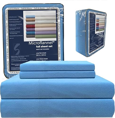 Shavel Home Products Juego de sábanas de microfranela de tamaño completo con bolsillo profundo de 16 pulgadas, sábanas suaves para colchones
