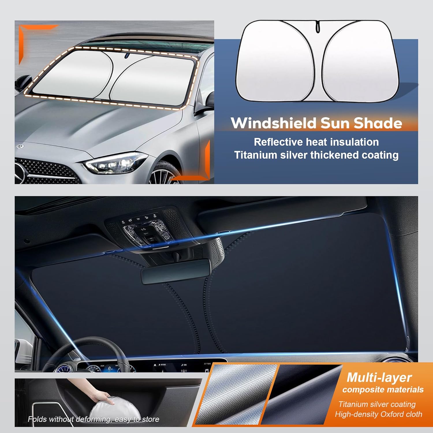 Hail Protector Car Cover for Truck(Length up to 228") + Gift Windshield Sunshade, Multi-Layered EVA Hail Proof Car Cover, Car Hail Protector for Tacoma, C10, F100, F-150, Silverado, Ram,Tundra etc.