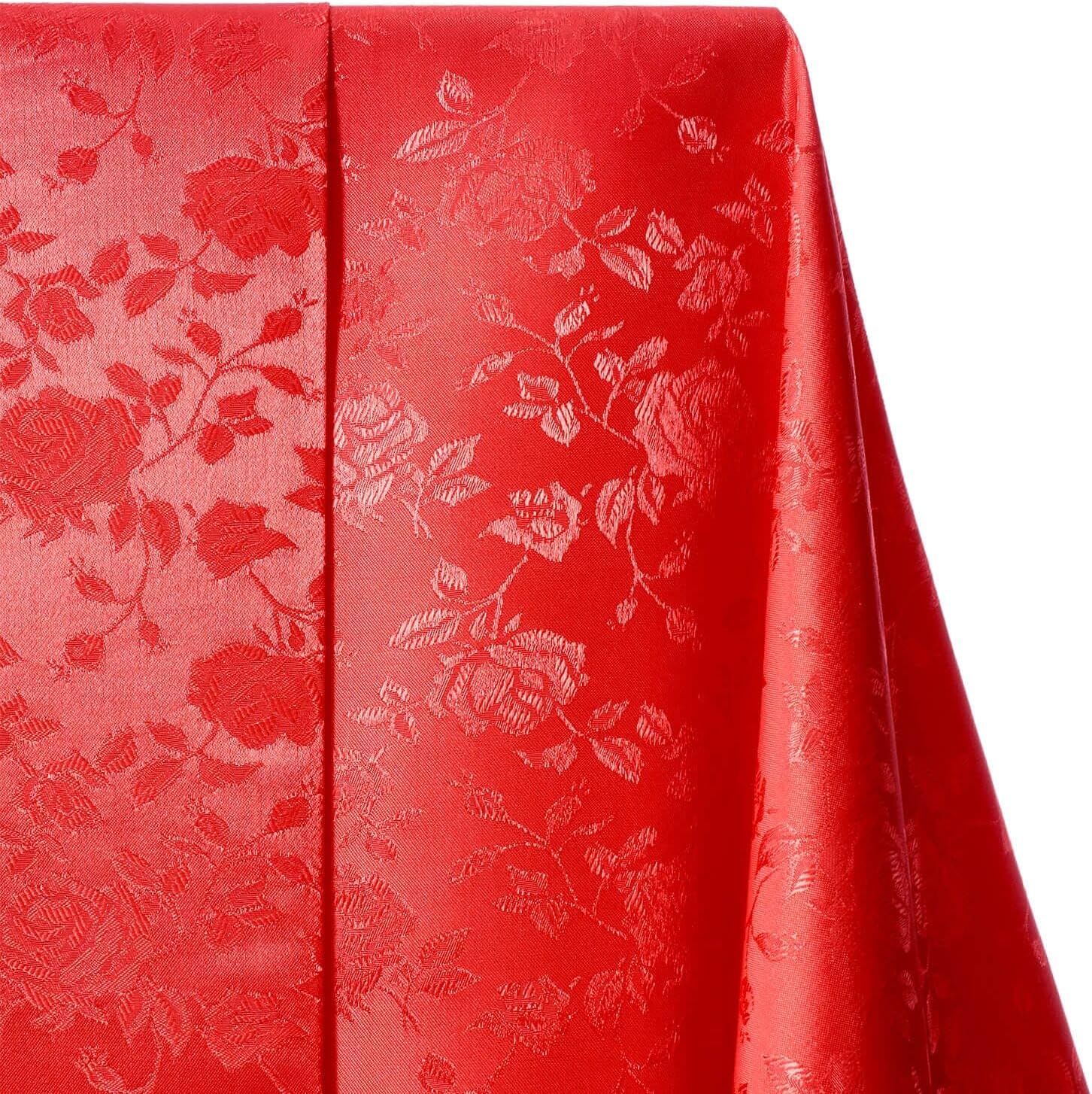 Satin Jacquard Brocade Fabric Rosette Floral 60 Inch 150 GSM Mediumweight Polyester by The Yard for Sewing Apparel, Decor, & Upholstery - Rose Gold (5 Yards)