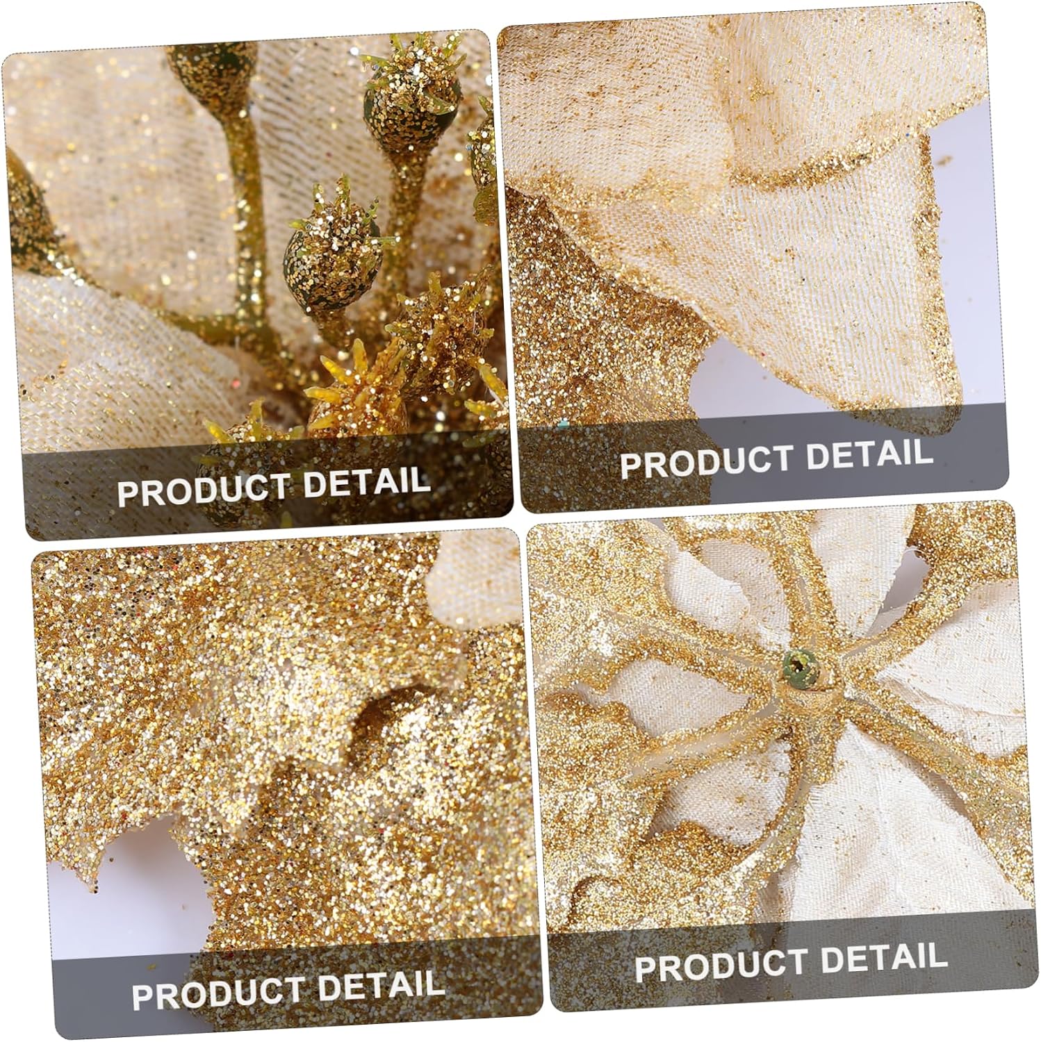 12pcs Xmas Flower Pendants Sparkling Christmas Tree Decor for Holiday Celebrations Glitter Ornaments to Create Festive Atmosphere