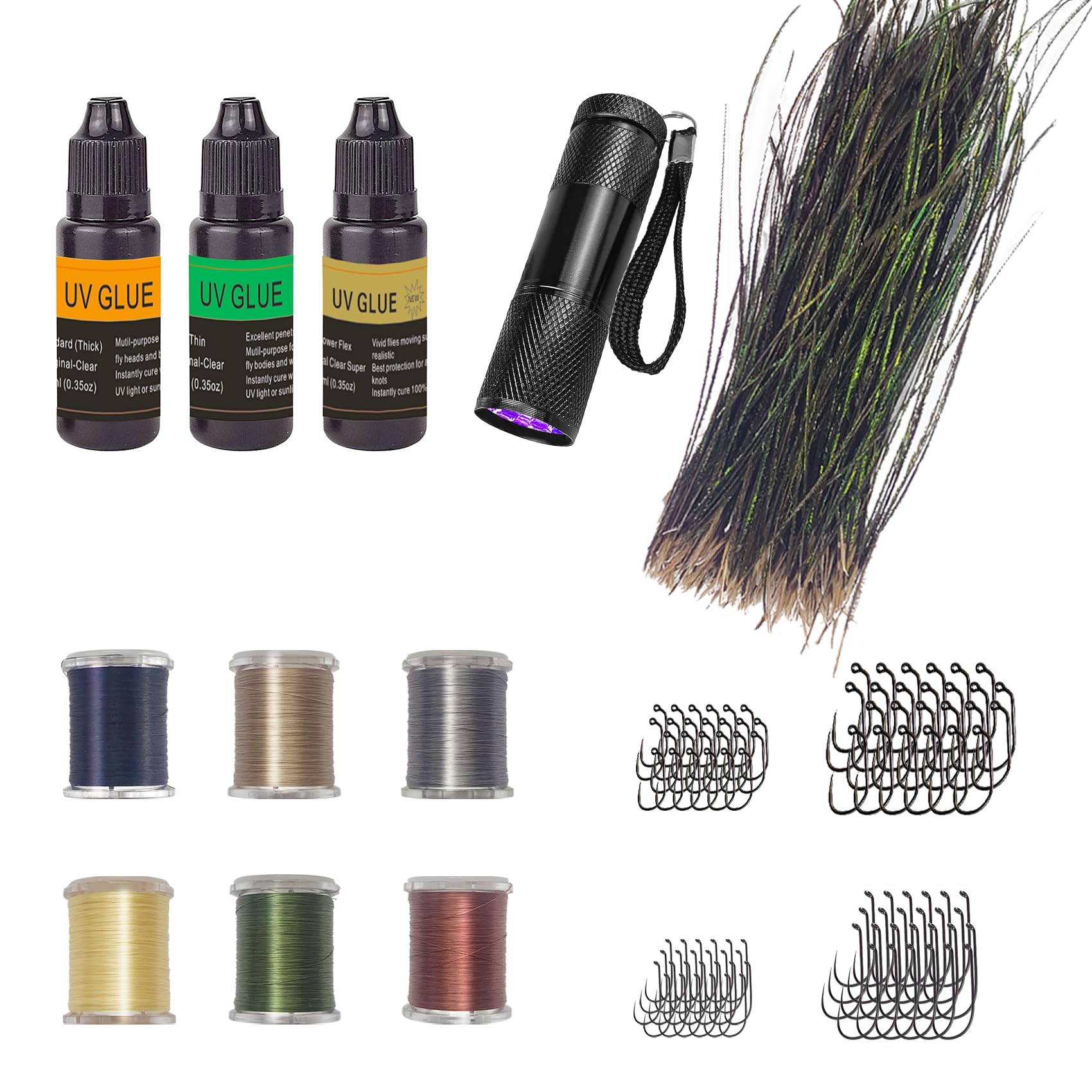 EUPHENG Fly Tying Material Kit for Beginners and Advanced Tiers - Complete System for Building Durable, Realistic Flies (PrimeTie Core)