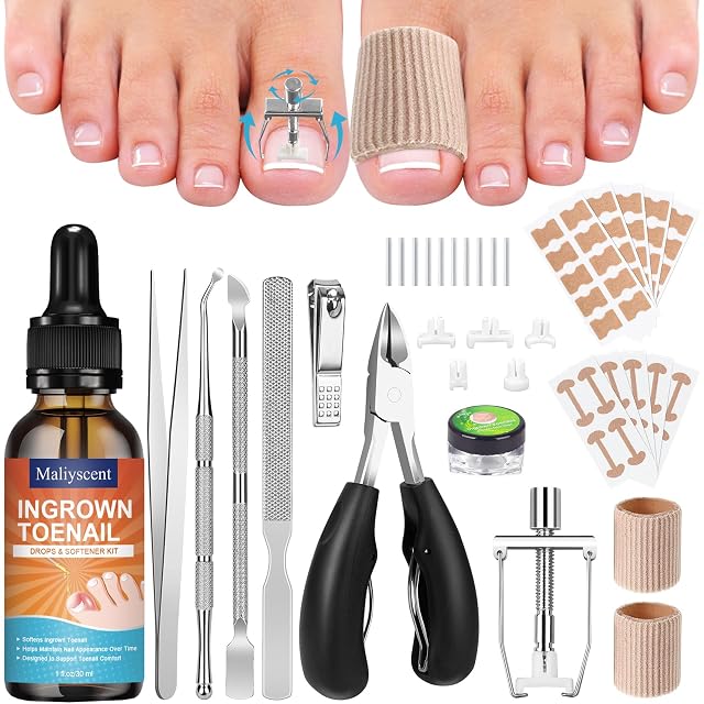 Ingrown Toenail Removal Kit Professional Ingrown Toenail Tool Kit Includes Ingrown Toenail Corrector Drops Corrector Patch Toenail Clipper