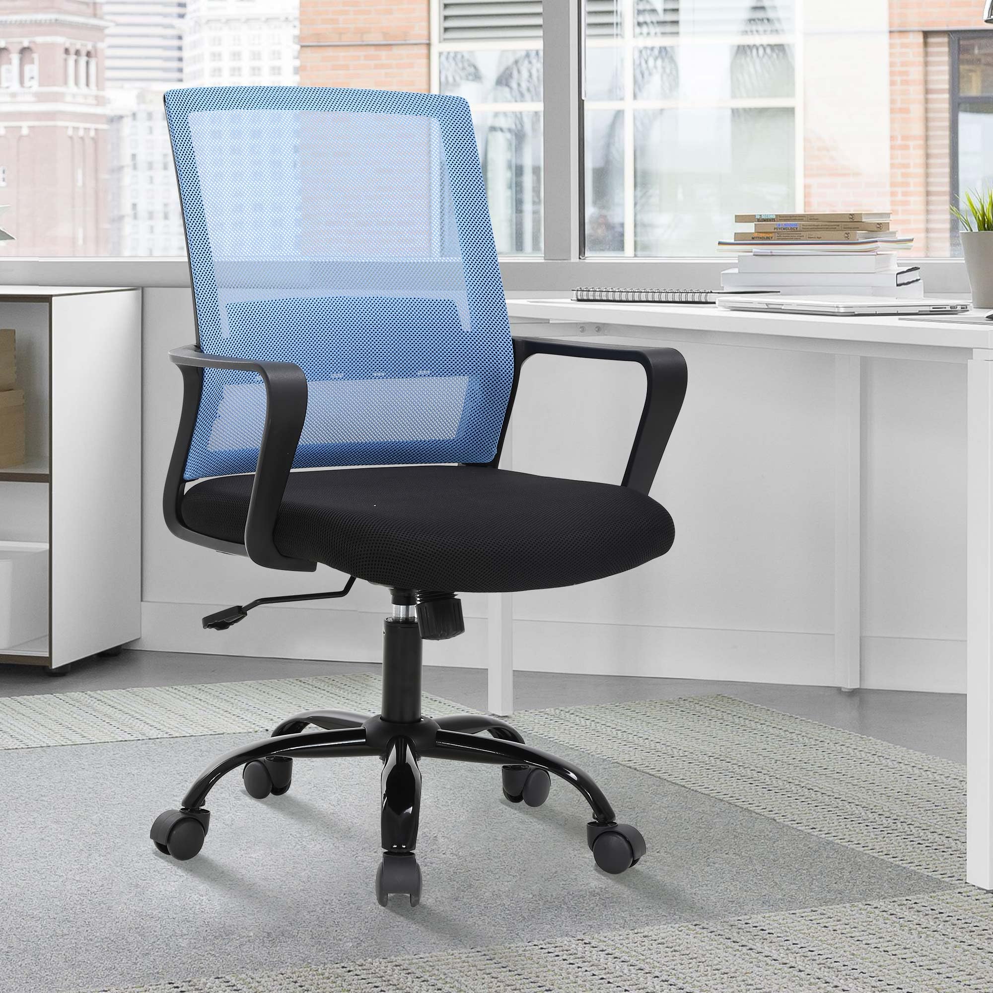 MKDLUFEI Office Chair Ergonomic Mesh Back Computer Desk Chair with Adjustable Arms and Back Support Lumbar Support Executive