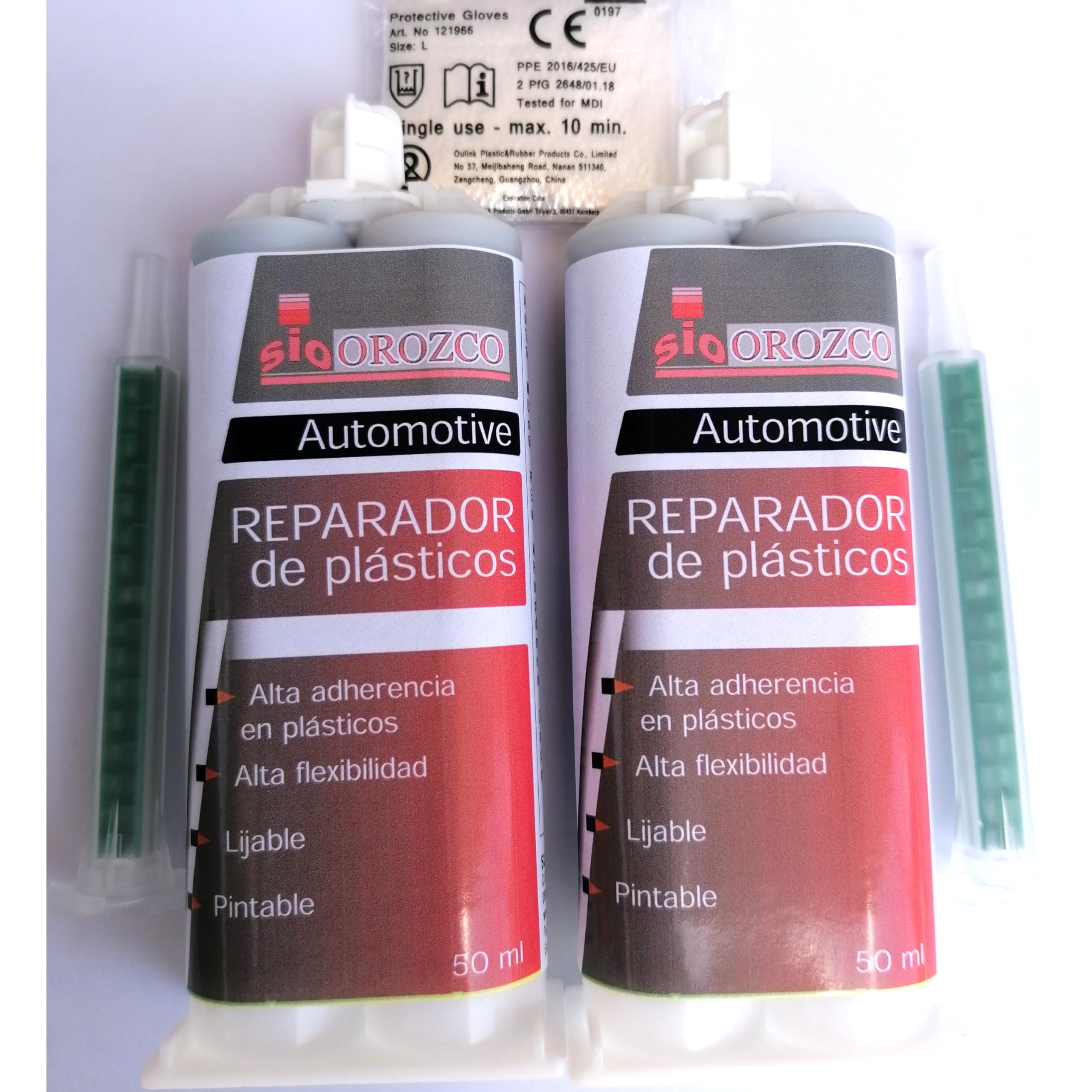 SIO 6x Pegamento para Plástico Bicomponente 50ml – Adhesivo Epoxi Alta Resistencia para ABS, PVC y Plásticos Duros – Reparación Fuerte y Rápida Automoción, Hogar e Industria