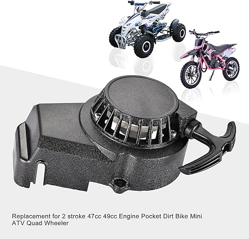 Miniatura 5 de GOOFIT Arrancador de aluminio negro con tornillos para 2 tiempos 47cc 49cc Pocket Bike Mini Bike Dirt Bike Scooter ATV Quad motocicleta