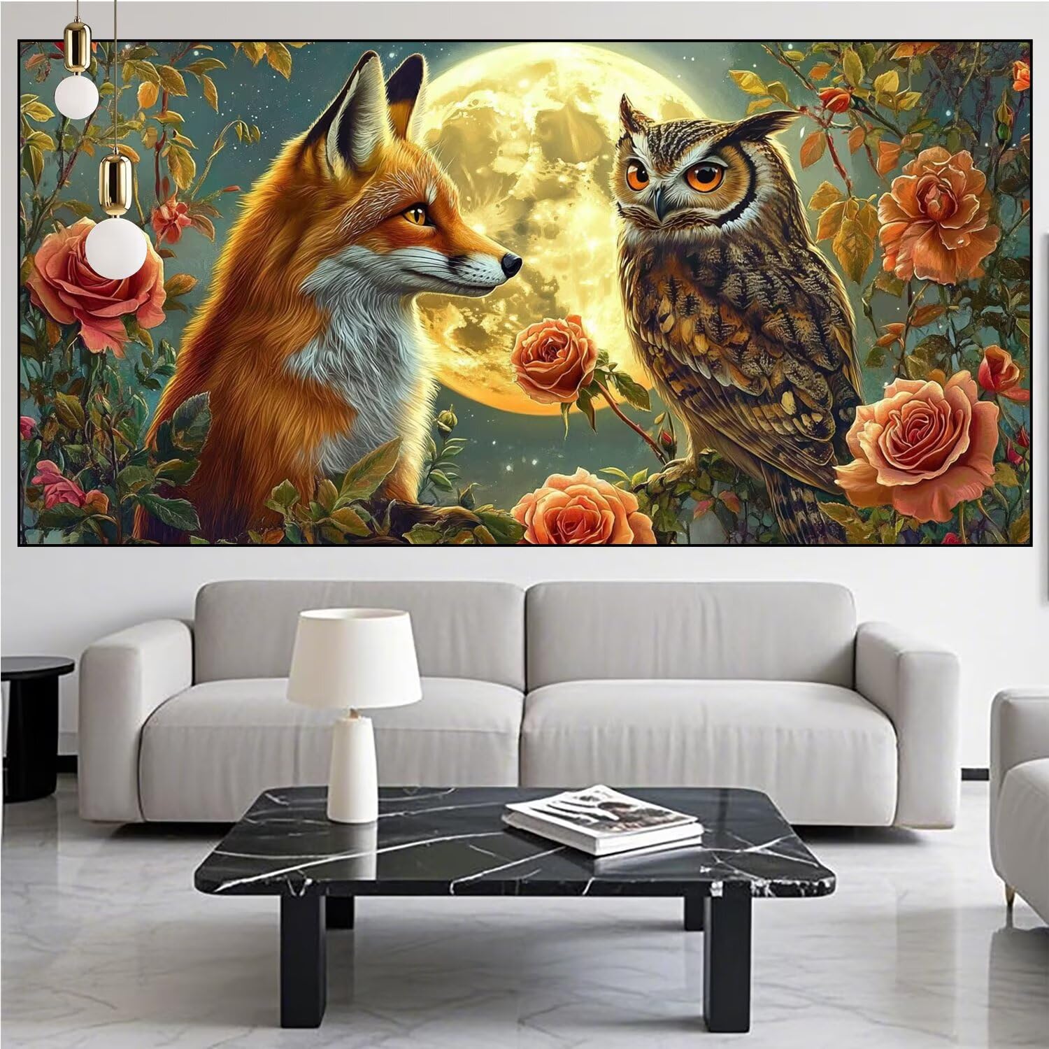 Fox Diamond Art Owl Diamond Painting Arts and Crafts dla dorosłych, zestawy do malowania diamentami 5D, dorosłych, Crysta, haft krzyżykowy, rękodzieło, obrazy, zestaw do haftowania dla początkujących