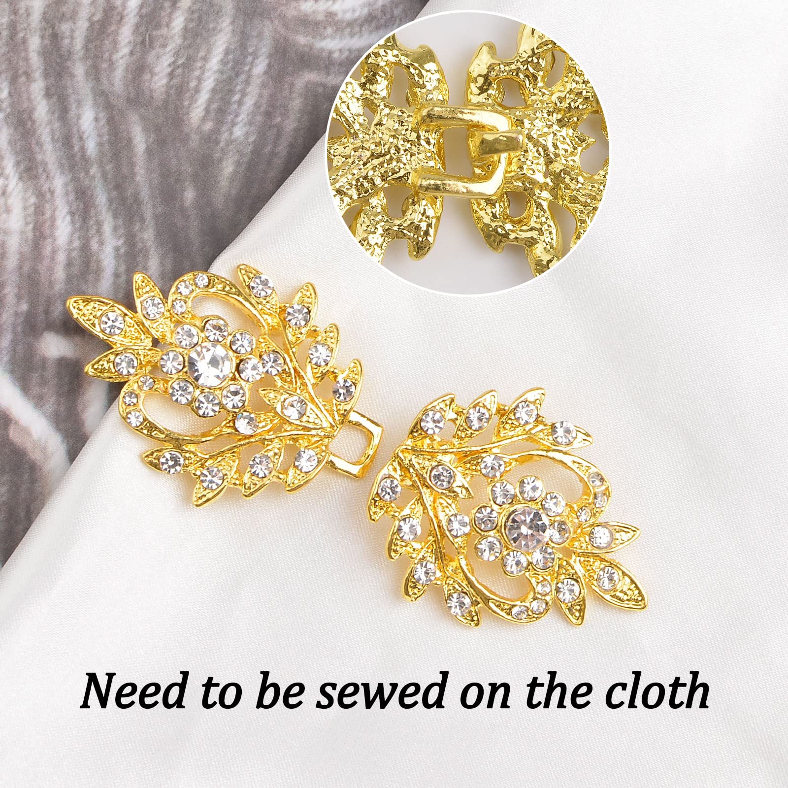 PLIGREAT 5-Pack Gold Flower Pearl Sweater Clips – Vintage Shawl Clasps & Cardigan Holders