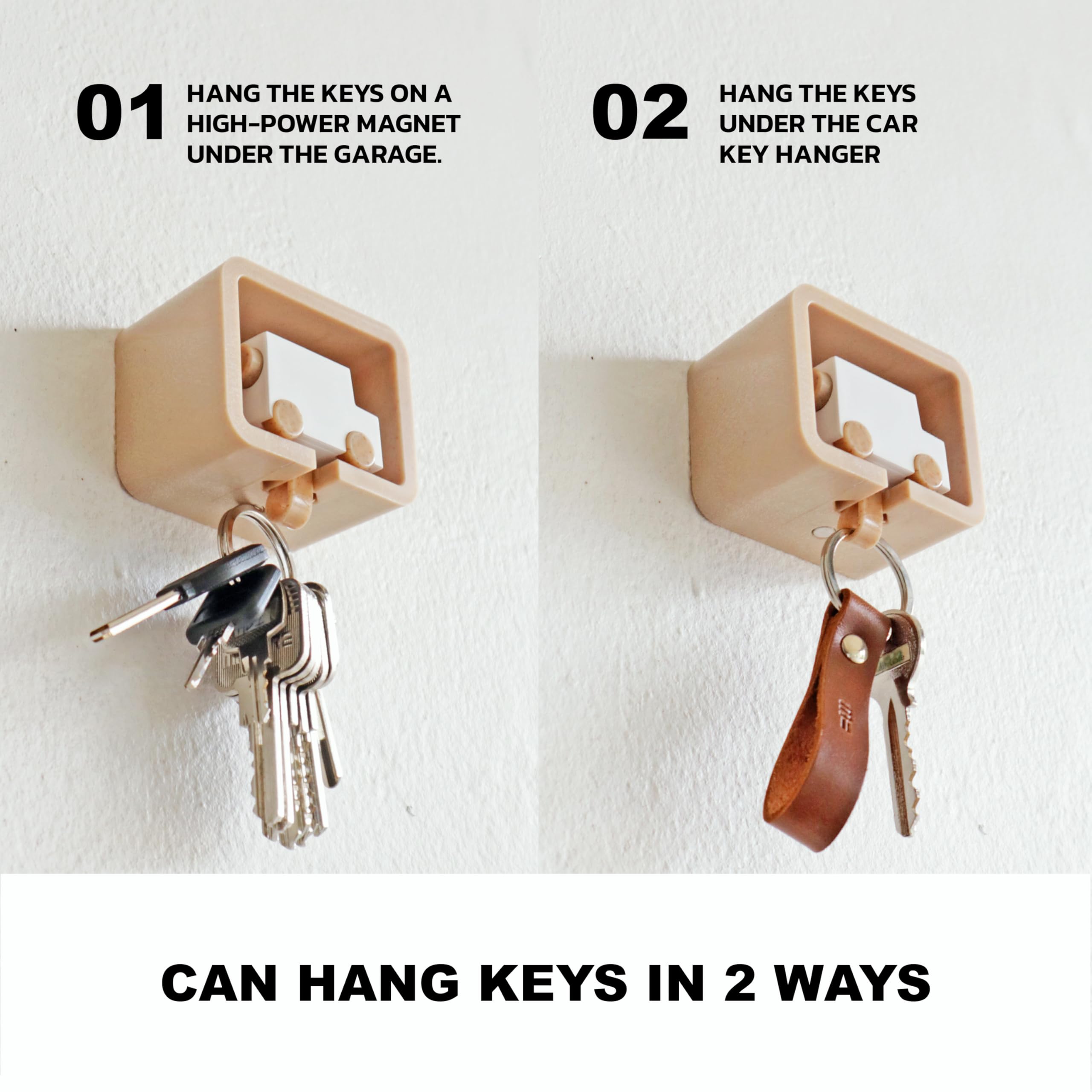 Minimalsculpt M Garage Wall Key Holder = Minimalist Suitable for Home and Office Decoration - Easy to Mount - Powerful Magnets -Great Gift (Garage = MINI CAR/CAR)