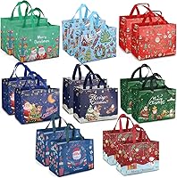 Vista 11 de PARSUP Bolsas de regalo de Navidad, bolsas de Navidad con asas, bolsas de regalo de Navidad, bolsas de Navidad multifuncionales no tejidas