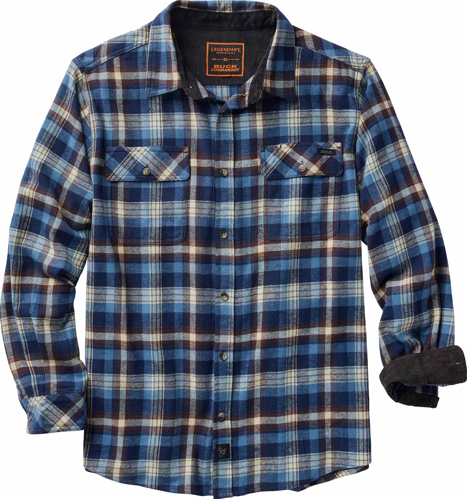 Legendary Whitetails Men's Plaid Flannel 100% Cotton Long Sleeve Shirt