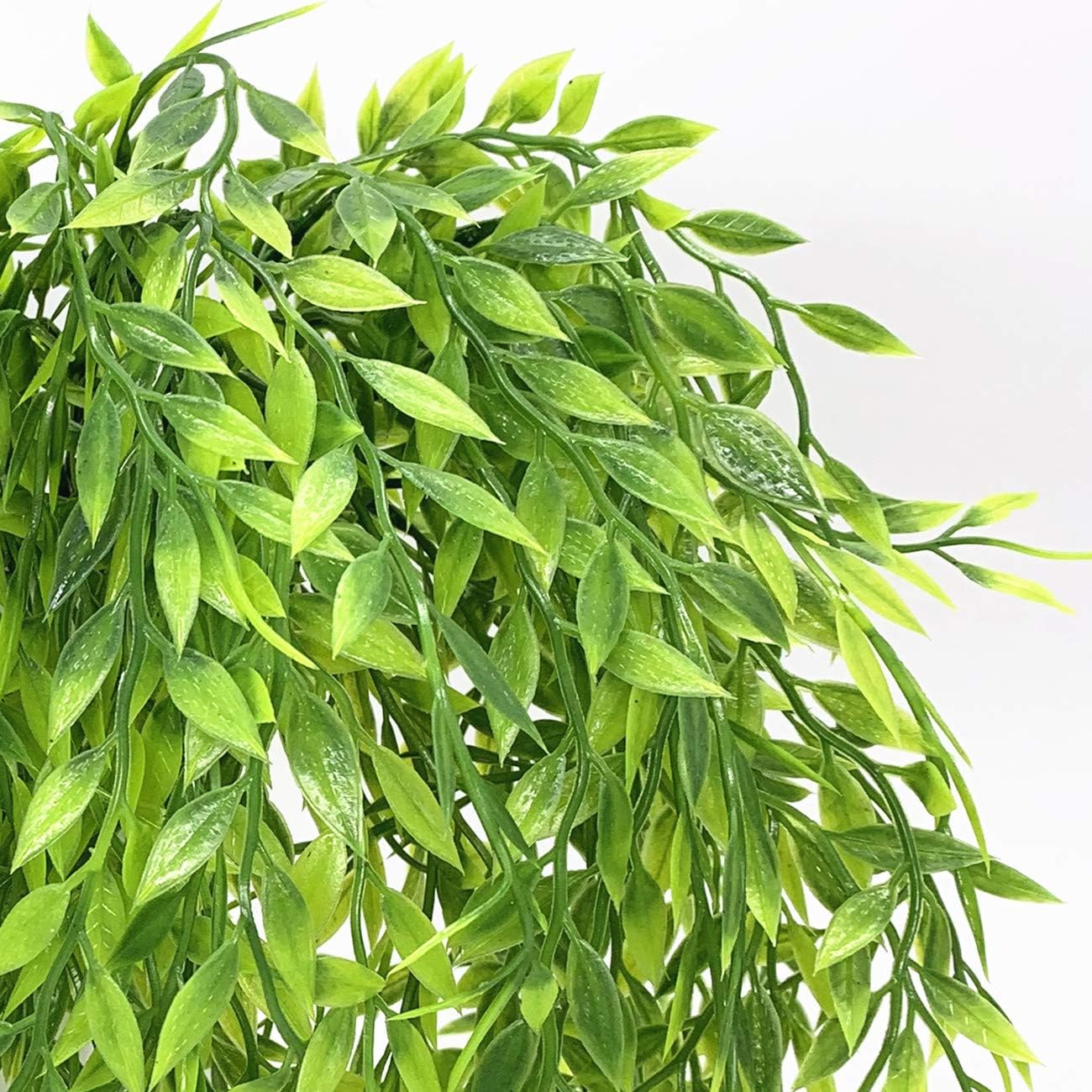 PASYOU Artificial Willow, Plastic Plants Greenery Leaves Fake Hanging Vine Faux Ivy for Home Indoor Outdoor Garden Door Wall DIY Basket Planter Filler Wedding Party Decoration UV Resistant - 4 Pack - Image 5