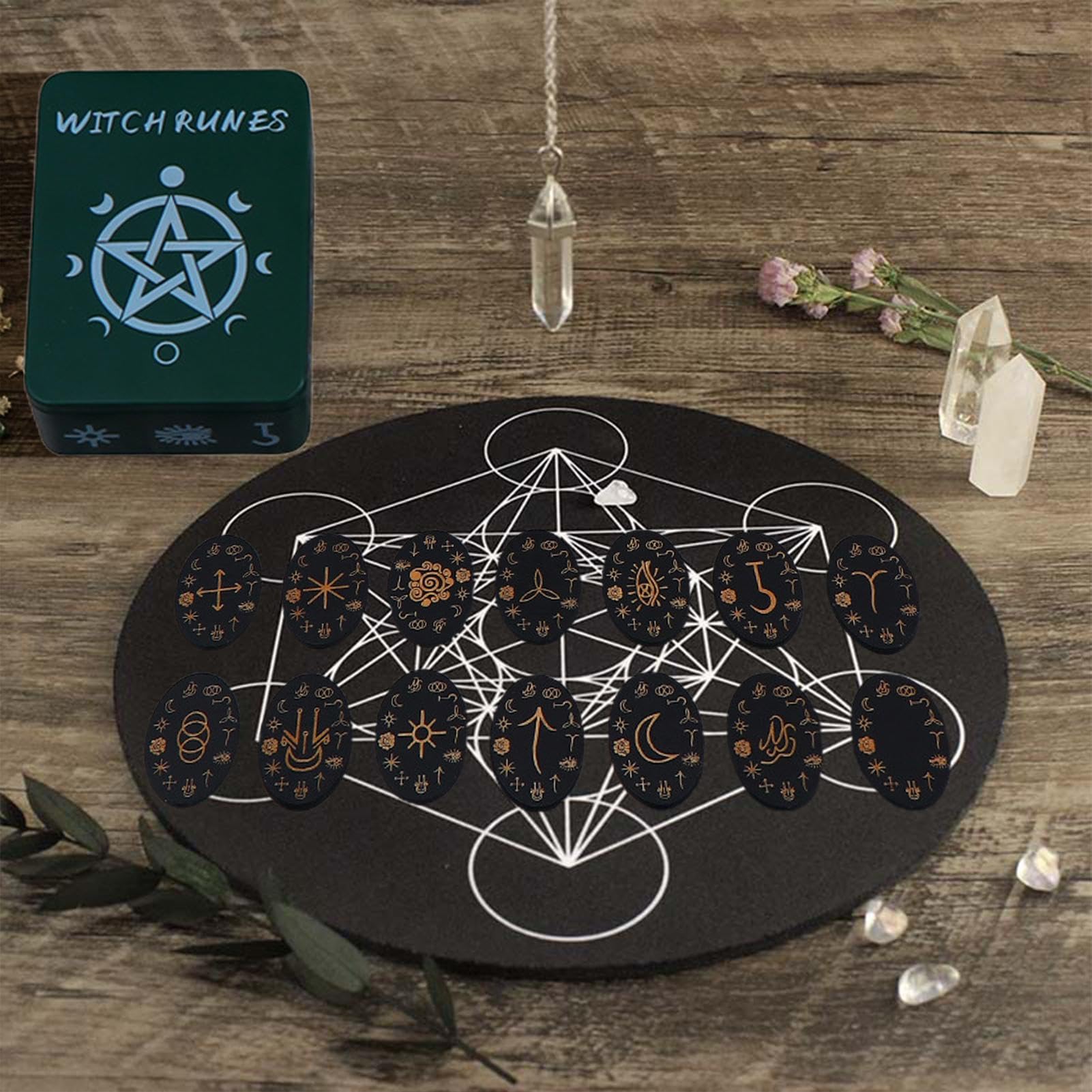 Amazon.co.jp: Witch Runes Set - Wooden Runes Set | Witch Runes Set