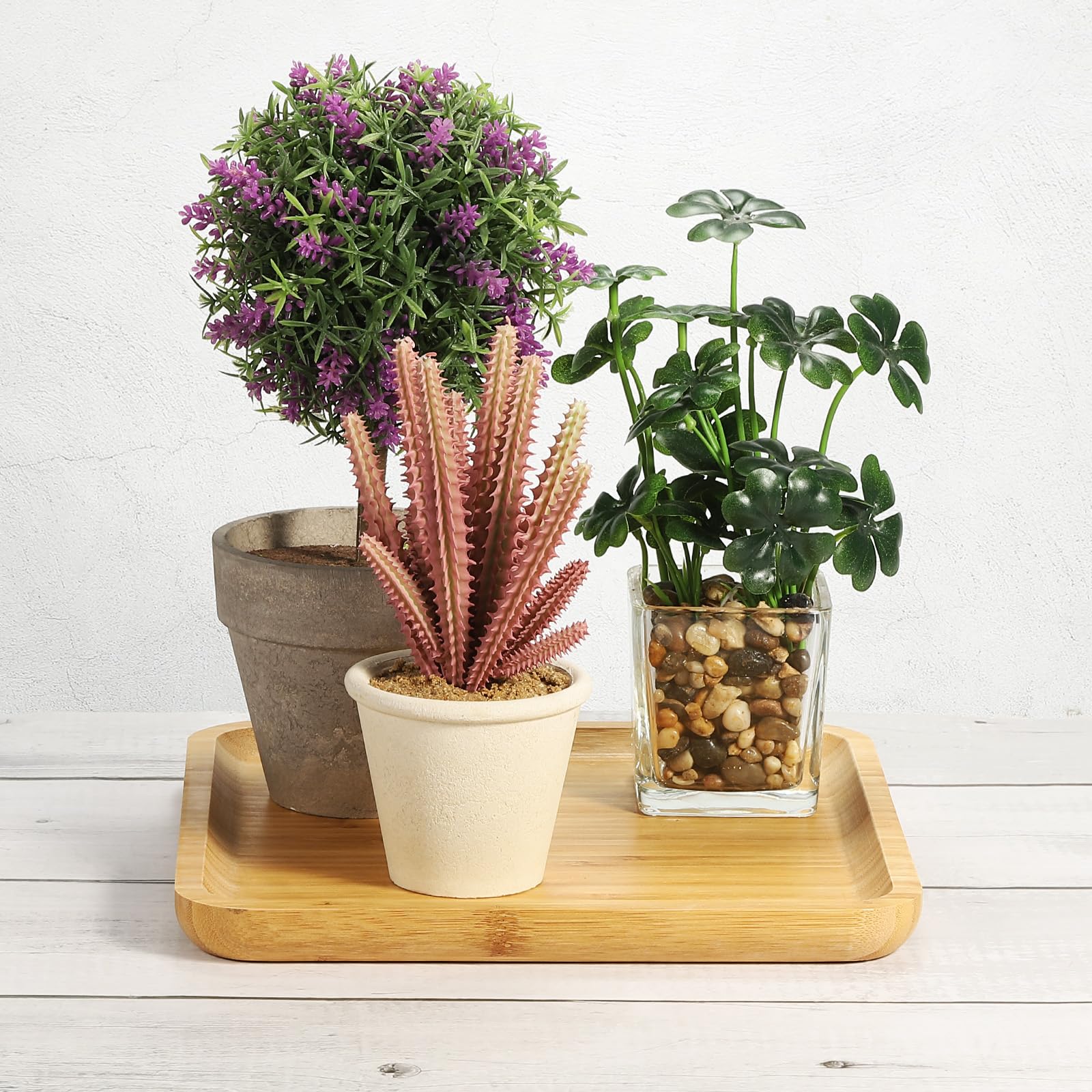 PATIKIL Wood Saucer, 10 Inch Square Wooden Plant Drainage Tray Bonsai Plants Saucer Succulent Pot for Home Balcony Patio - Image 4