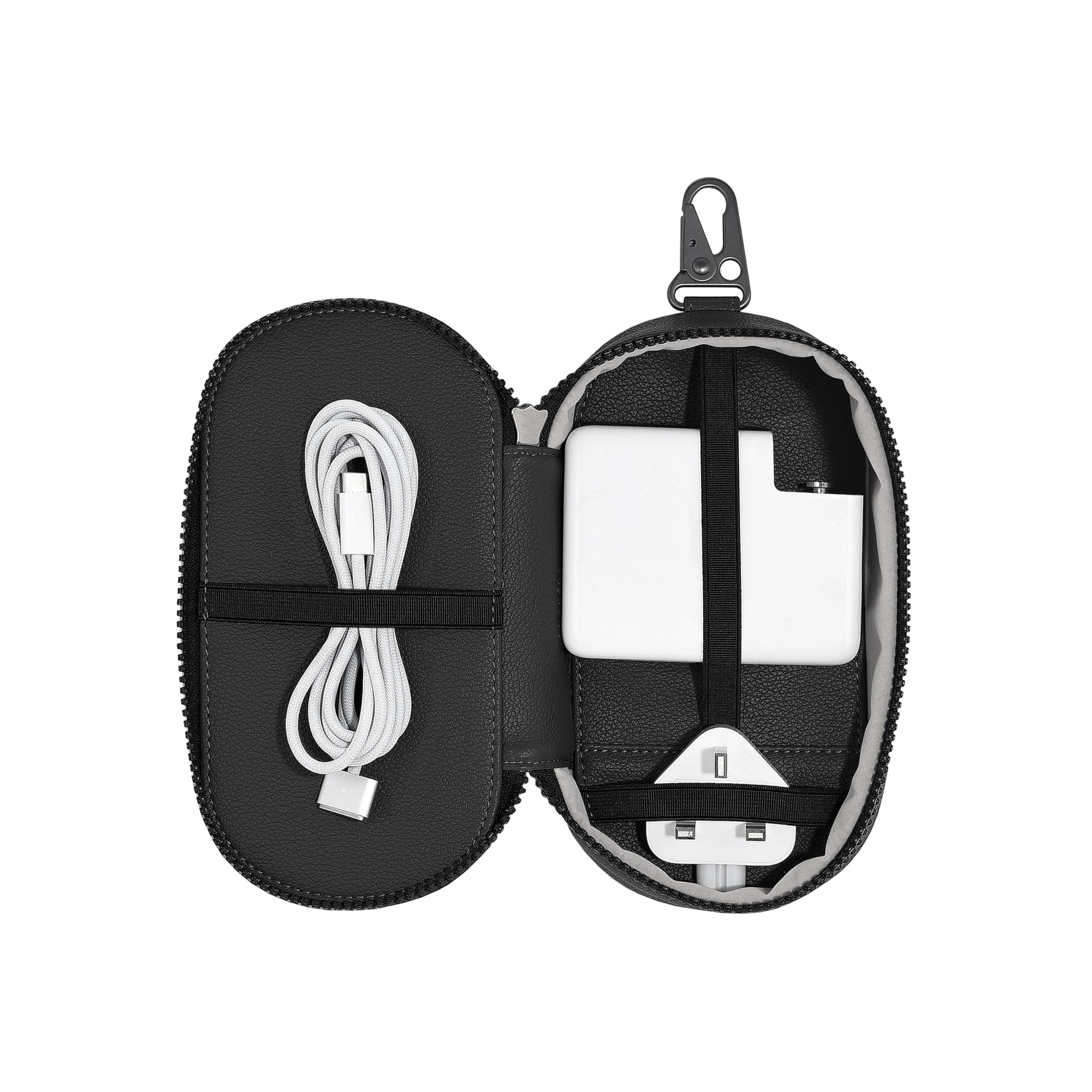 Stackers Black Canvas Clip-On Tech Pouch