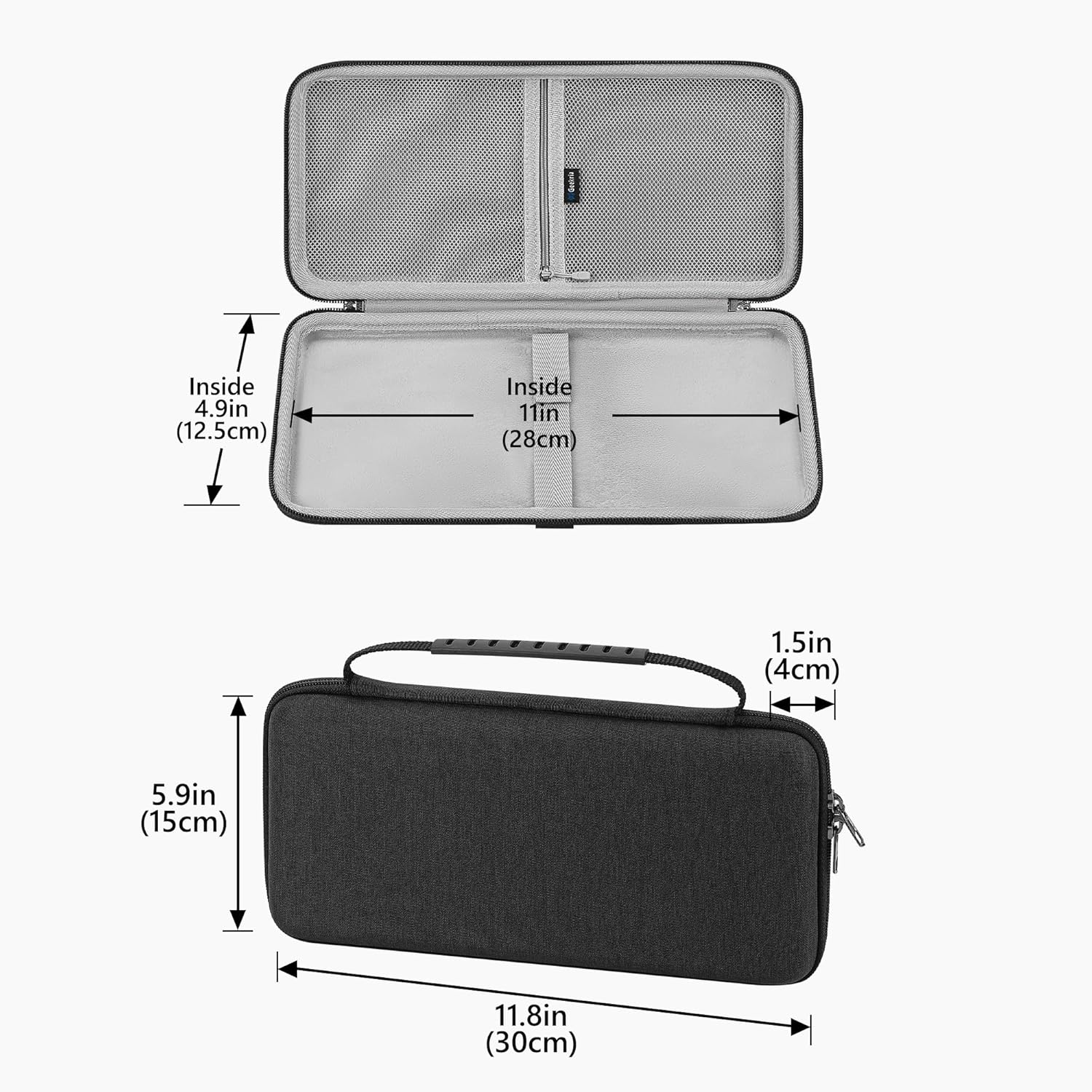 Geekria Keyboard Carrying Case, Hard Shell Protective Travel Bag for Small Compact Keyboard, Compatible with Logitech Pebble Keys 2 K380s/ K380 (Dark Gray) - Image 4