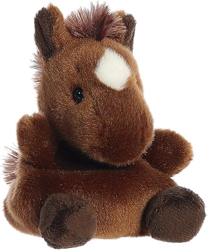 Miniatura 2 de Aurora® Adorable animal de peluche Palm Pals™ Truffle Brown Horse™, juego de bolsillo, diversión coleccionable, marrón, 5 pulgadas