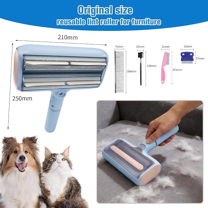 Removedor de Pelo para Mascotas Reutilizable 2-en-1 miniatura 7