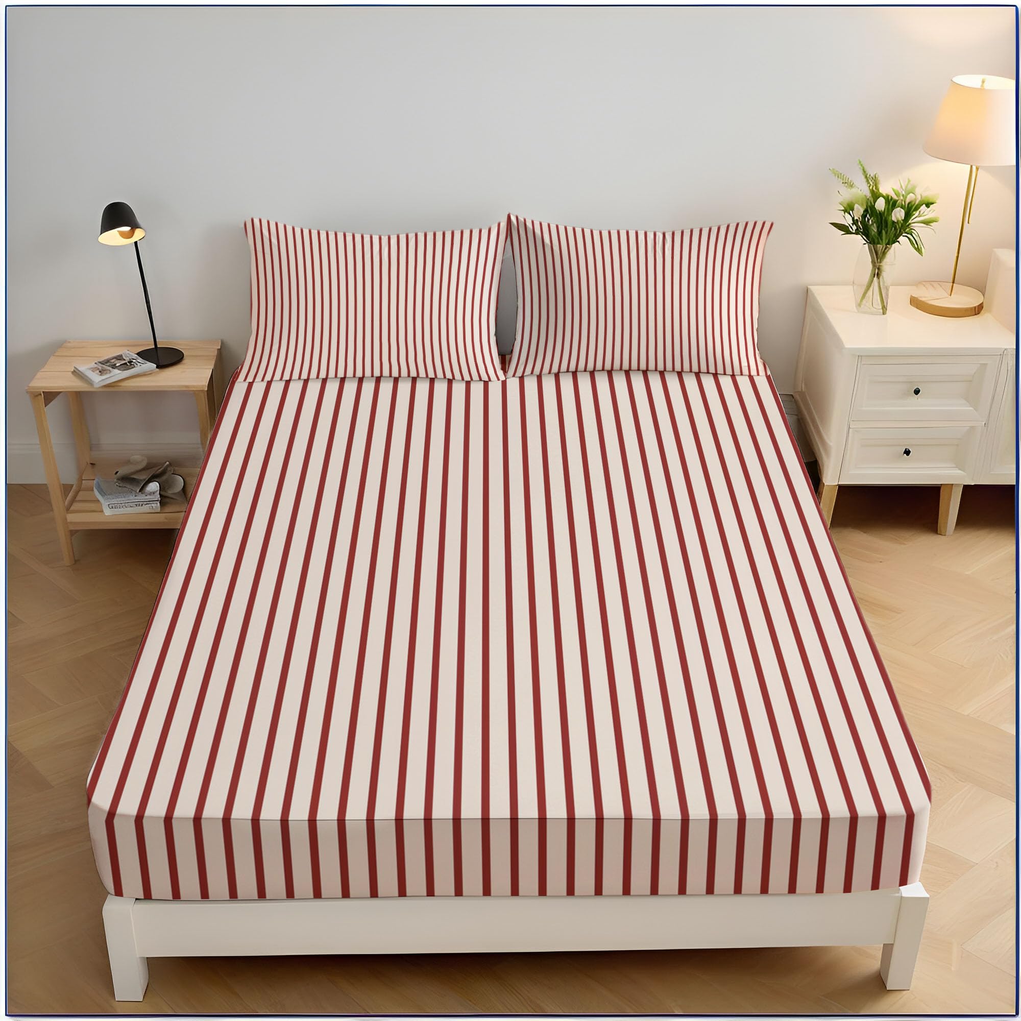 Drap housse 90x190 hypoallergénique lavable en machine rouge foncé
