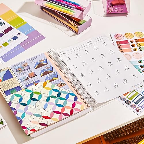 Miniatura 8 de Erin Condren Agenda de escuela en casa sin fecha de 8.5 x 11 pulgadas, con cita de flores atrevidas, cubierta intercambiable clásica, con espiral de