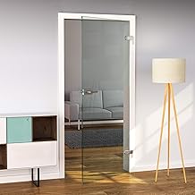 Bijon Glass Door T4 High-Quality Studio Full Glass Door Made of Scratch-Resistant ESG Glass for Stylish Interior Design, Studio/Studio, 834 x 1952 mm, Special Dimensions: 2 cm Shortened, Both Sides